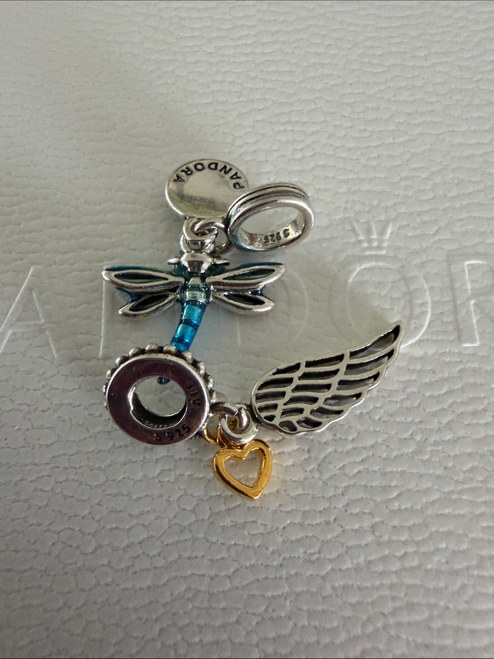 Pandora Dragonfly And Angel Wing Charm Bundle